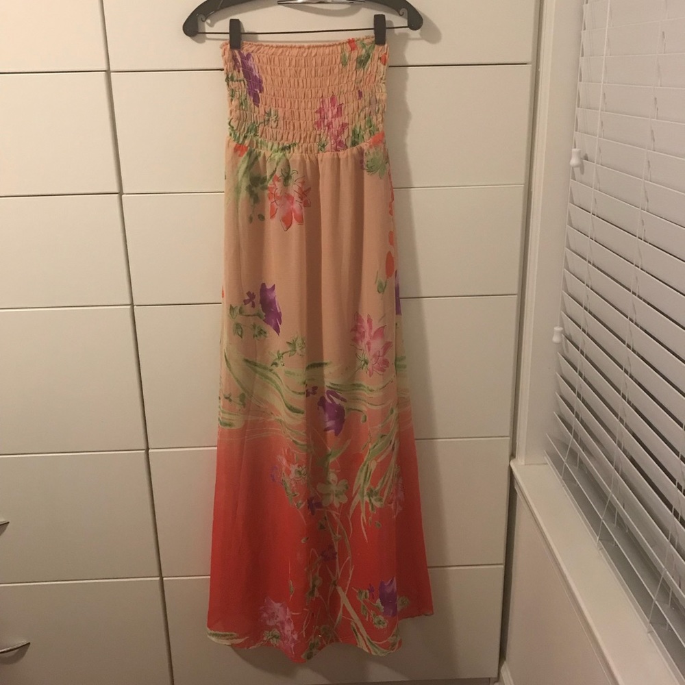 Floral Strapless Maxi Dress